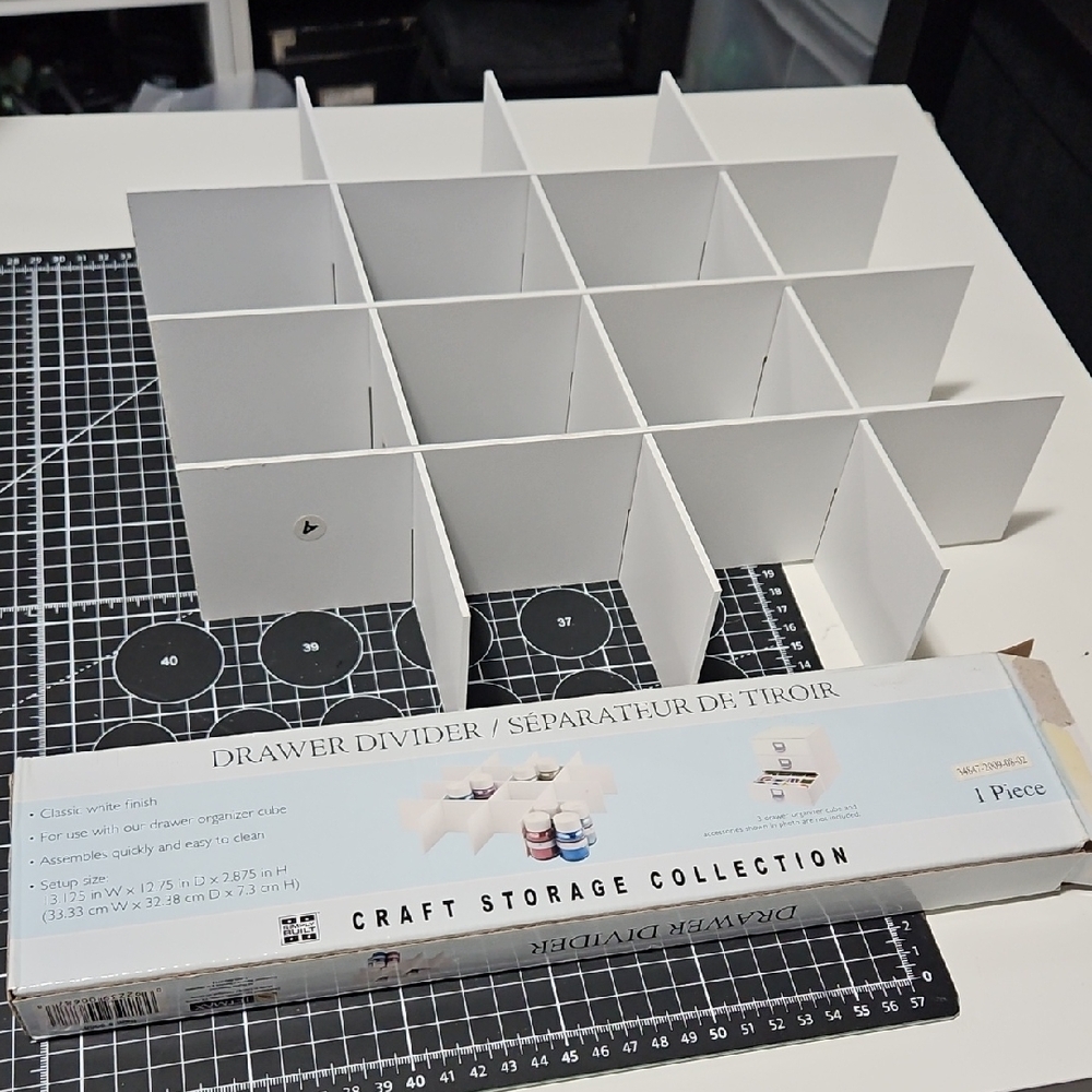 White Drawer Divider for Craft Cubes